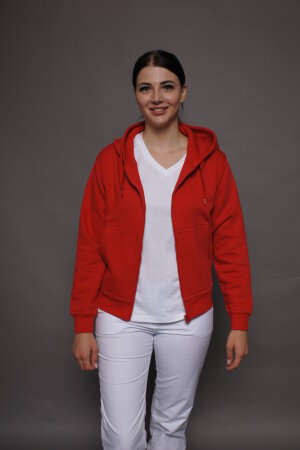 Sweatshirtjacke carestin, Farbe: rot, Größe: XS