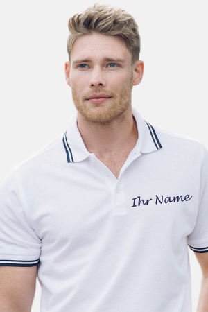 Druck von Namen oder Schriftzügen auf Poloshirts