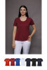 carestin Damen T-Shirt, Rundhals , Farbe: rot, Größe: XS