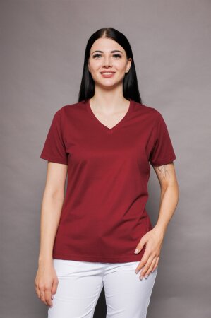 T-Shirt mit V-Ausschnitt von carestin