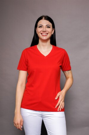 T-Shirt mit V-Ausschnitt von carestin