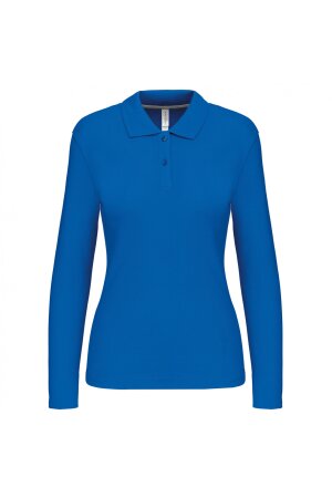 Damen Langarm-Poloshirt Troya, Farbe: hellblau, Größe: L