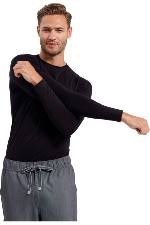 Herren Stretchshirt Langarm Move, Farbe: schwarz, Größe: S