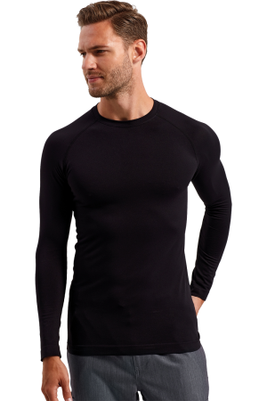 Herren Stretchshirt Langarm Move, Farbe: schwarz, Größe: S