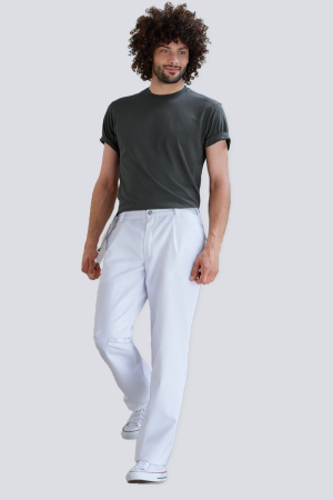 Herrenhose Volker, Farbe: weiß, Größe: 44n, normale Beinlänge, 65% Polyester / 35% Baumwolle